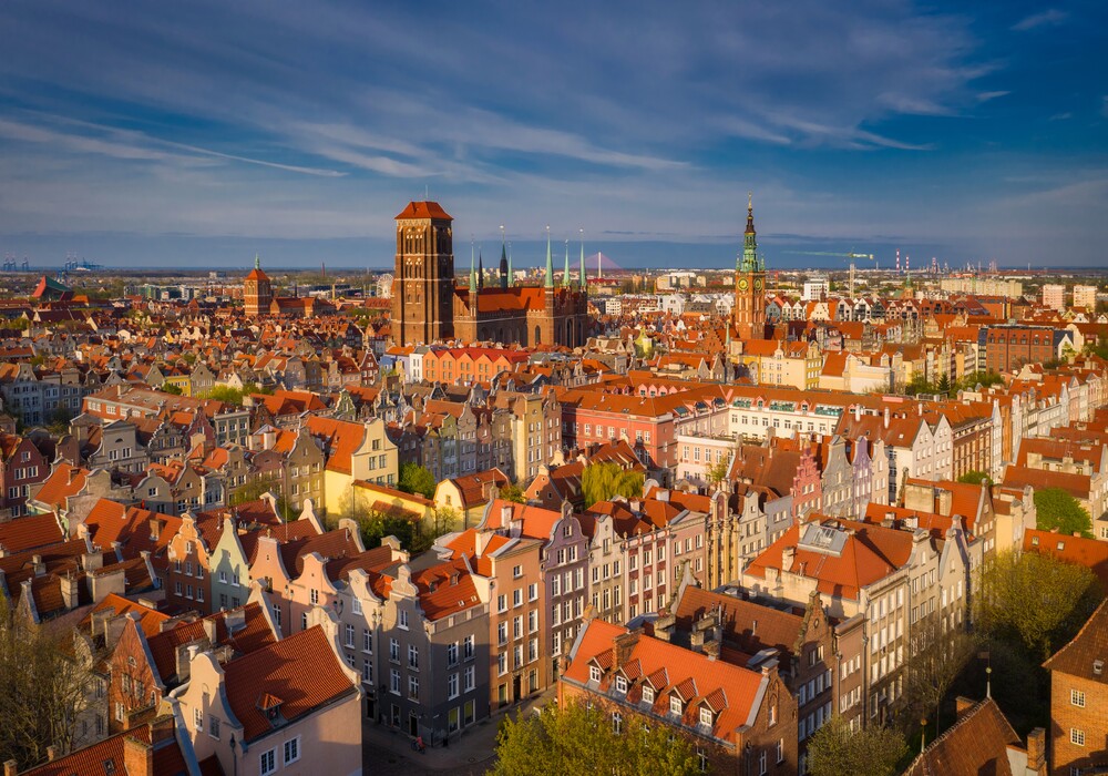 Panorama der Stadt Danzig