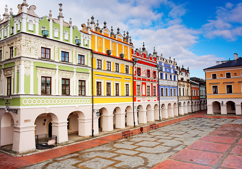 Zamość, kolorowe kamienice