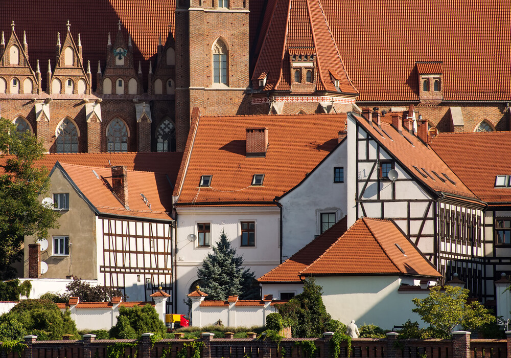 Die historische Architektur von Ostrów Tumski in Breslau
