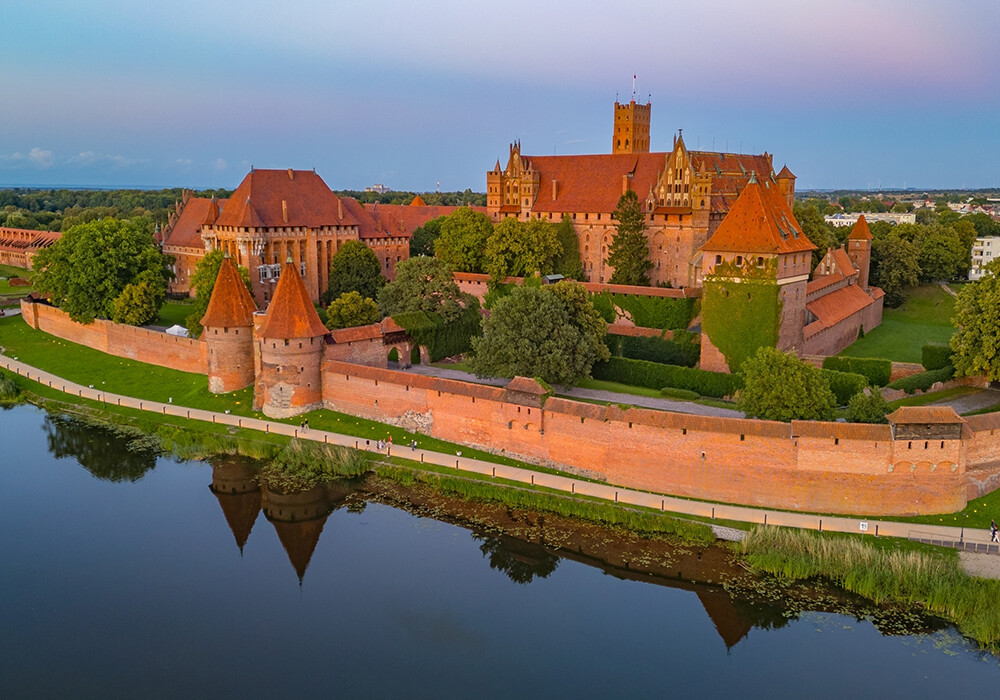 Die Burg in Marienburg die größte Backsteinburg der Welt wurde im 13. Jahrhundert vom Deutschen Orden erbaut