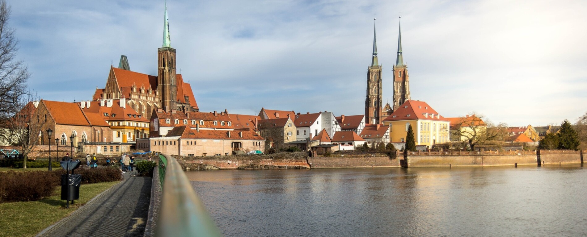 Panorama von Breslau mit Blick auf die Dominsel und die Kathedrale